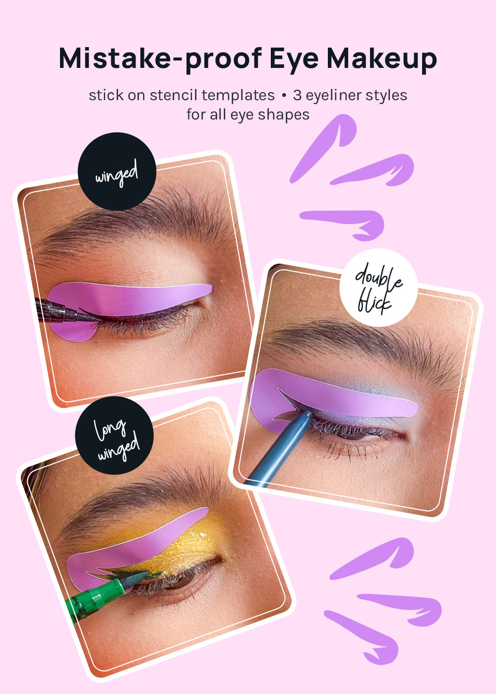 AOA Perfect Winged Eyeliner Sticker Templates