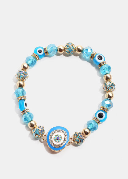 Big Evil Eye Bead Bracelet