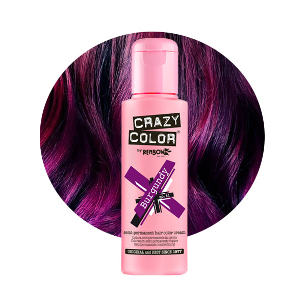 Burgundy (Rich Purple) - Semi-Permanent Hair Dye - Crazy Color