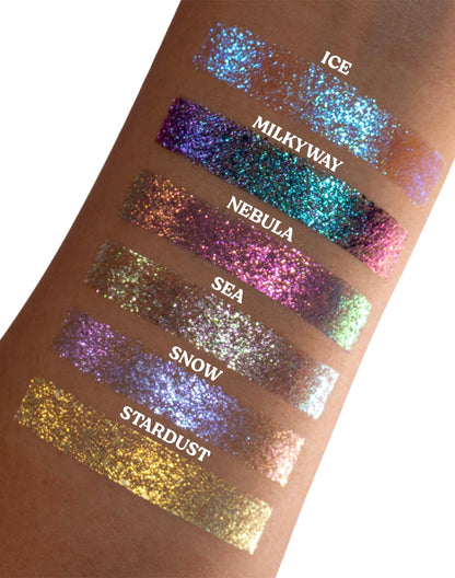 Stardust Chroma Flakes (Gold/Blue White) - Duochrome Pigment - Glisten Cosmetics