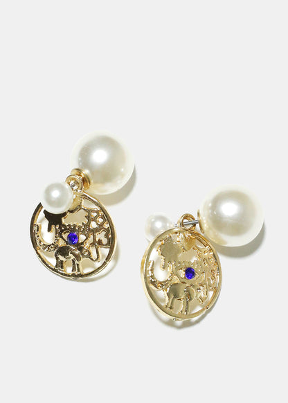 Elephant Pearl Earrings