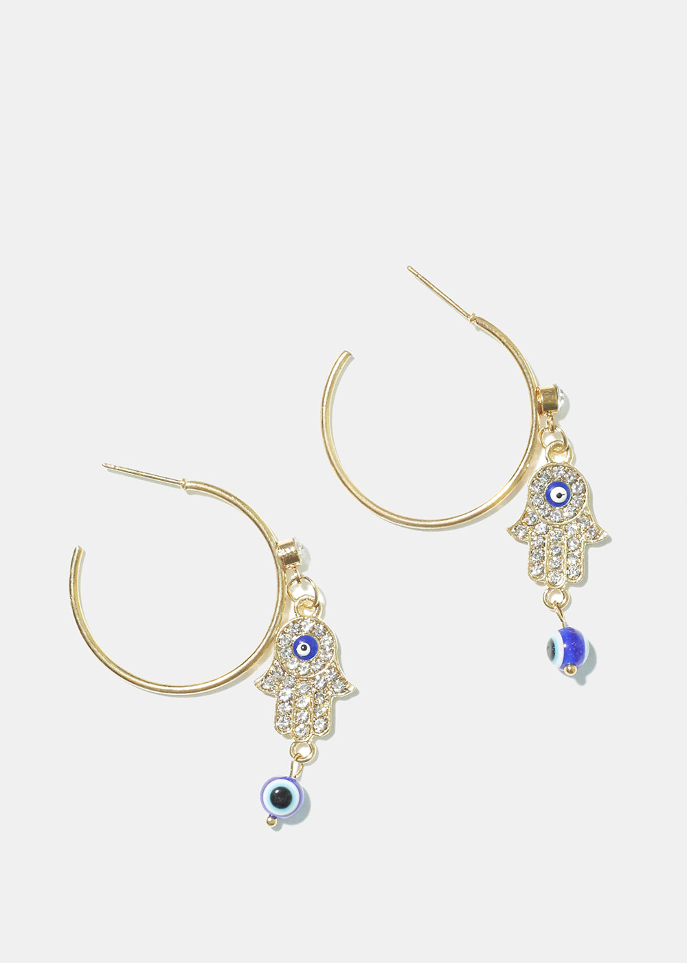Hamsa Hand & Evil Eye Hoop Earrings