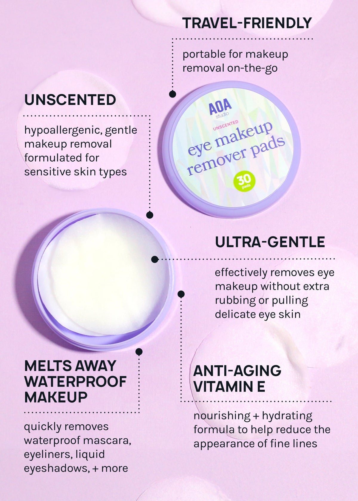 AOA Eye Makeup Remover Pads – Unscented