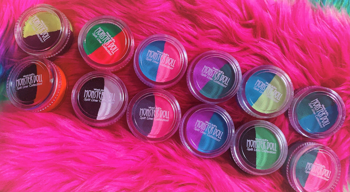 Inked Doll Cosmetics - (HUGE!) Monster Doll ZOMBY GAGA *UV Neon Pastel* SPLIT LINER/ FACE/ BODY PAINT