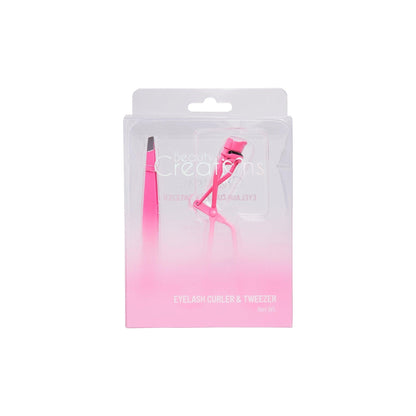 Hot Pink Eyelash Curler and Tweezer Set