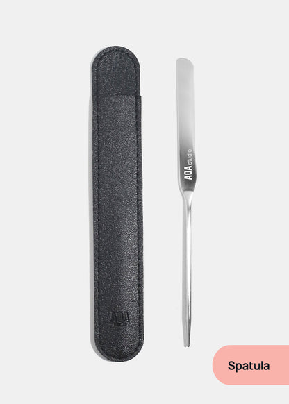 AOA Stainless Steel Mixing Palette and Spatula with Protective Sleeve