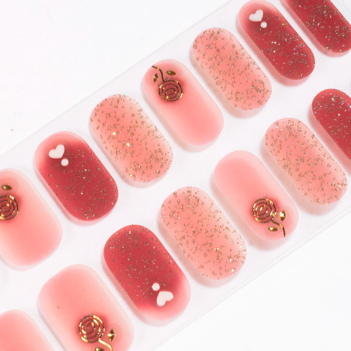 Candied Nails - Heart Rose Gel Nails