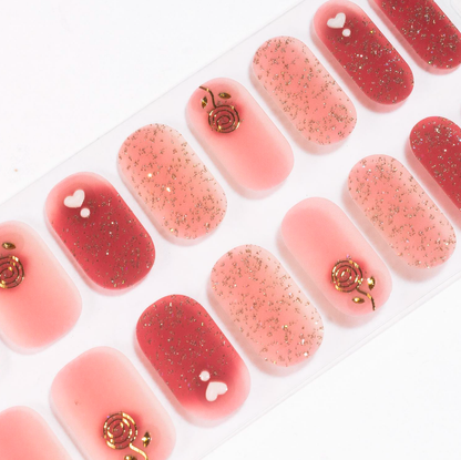 Candied Nails - Heart Rose Gel Nails